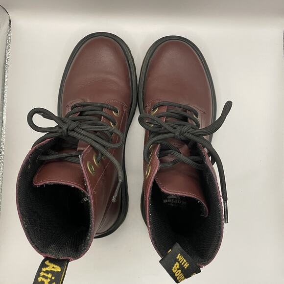 Dr Martens Luana Dark Cherry Red Leather Lace-Up Combat Boots Womens 6 AW004 - Picture 4 of 7